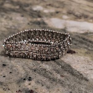 Cookie Lee Silver Bracelet with Crystal Details
